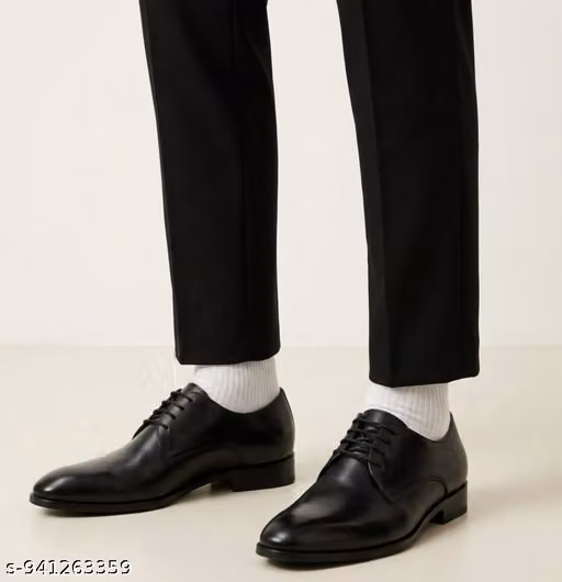 assic Premium Black Leather Formal Shoes for Men