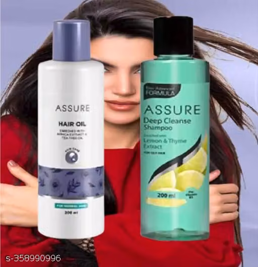 Lemon & Thyme Extract Deep Cleanse Shampoo with Hair Oil (Each, 200ml) Combo of 2
