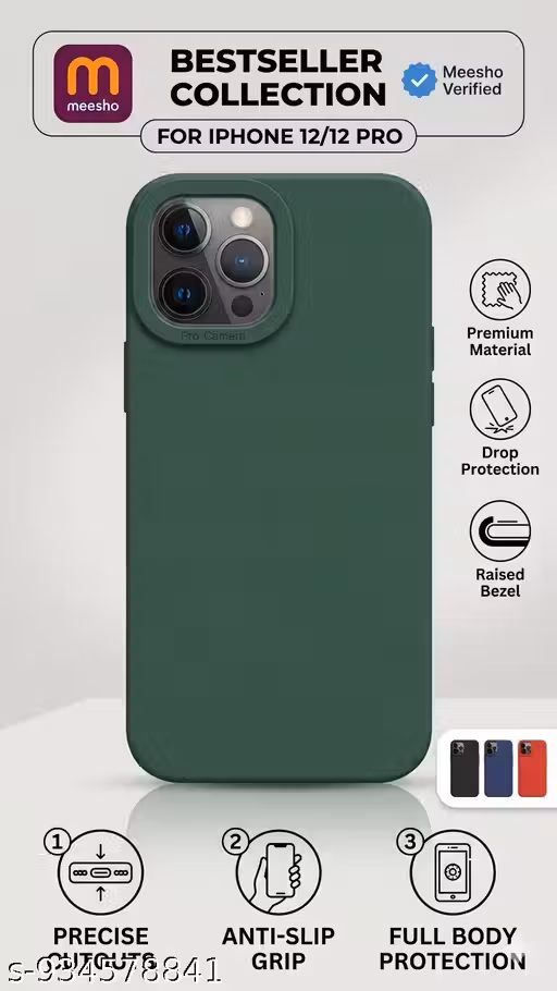 i.Phone 12 Back Case - Full Camera Protection Matte Cover | Shock-Absorption Air-Cushion Technology