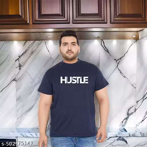Men's Round Neck Short Sleeve Cotton Plus-Size T-Shirt – Comfortable & Breathable Casual Tee