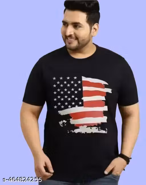 Casual Mans Plus Size Round Neck Printed T-shirts