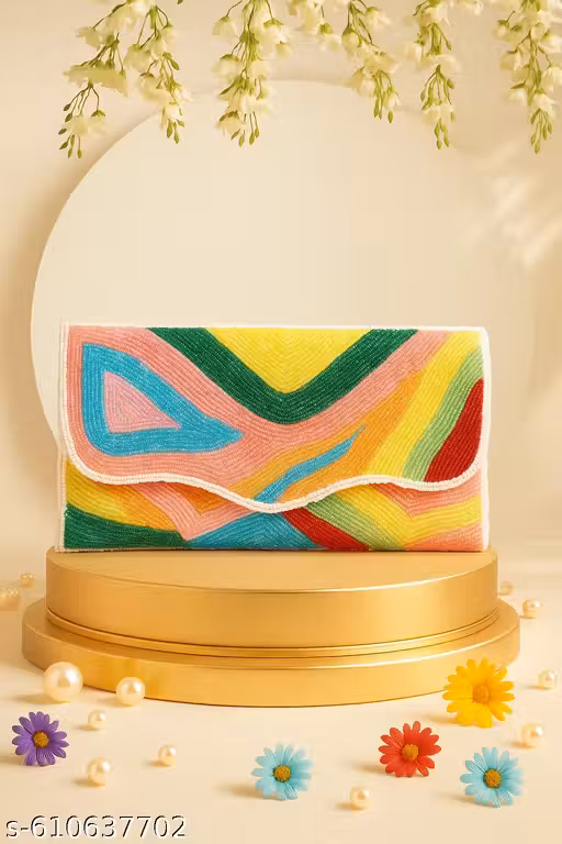 Wedding & Party Wear Clutch For Women || Stylish & Casual Clutch For Women & Girls || Beaded Women Designer Clutch Purs & Wallet.