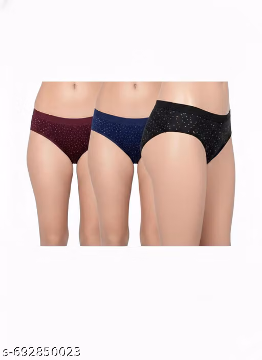 Ladies panty/Briefs, Soft Lycra Blend, Best quality pack of 3, Random colour