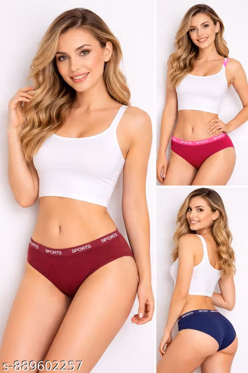 Beautiful comfortable cotton panty, random colour,pack of 3