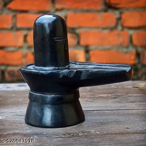 MBSC Black Marble Shiv Ling 5 Inch | Mahadev Shiva Lingam Idol for Home Temple, Office & Puja Decor