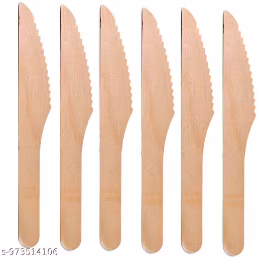 Disposable Wood Cutlery Knife, 100 Pcs 6 Inch Biodegradable Wooden Utensils for Parties,Camping,Weddings,festival