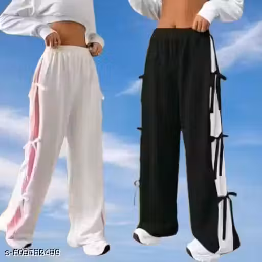 Stylish Trendy Women solid cotton lycra trouser pants Collage And Office Wear combo pack of 2