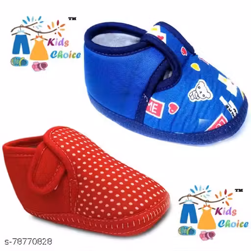 Kids Choice Baby Shoes for Boy's and Girl's Canvas Shoes with Anti-Slip Sole (3-12 Months) - Combo of 2