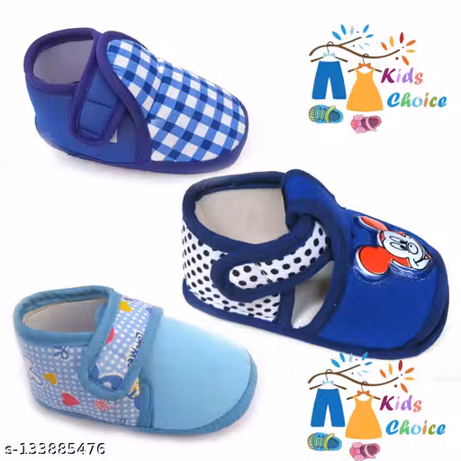 Kids Choice Baby Shoes & sandal for Boy's and Girl's Canvas with Anti-Slip Sole Combo of 3 Pair