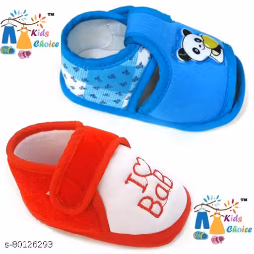 Kids Choice Baby Shoes for Boy's and Girl's Canvas Shoes with Anti-Slip Sole (3-12 Months) - Combo of 2