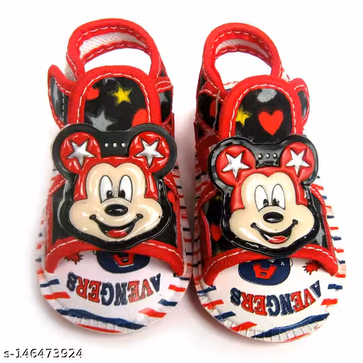 Kids Choice Unisex Mickey Red Kids Chu Chu Sound Musical Sandals Shoes for Baby Boys & Baby Girls