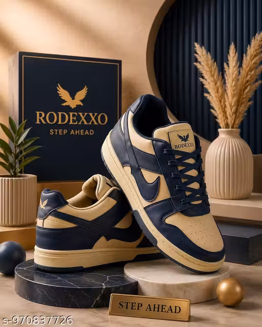 VERY COMFORTABLE AND RELAXABLE BLUE & CREAM COLOUR SNEAKERS