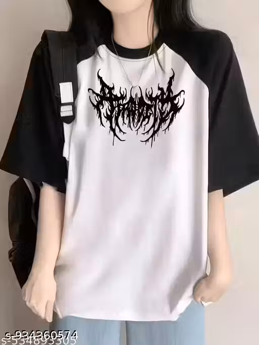 Women Raglan Tshirt for women devil printed tshirt for women and girls