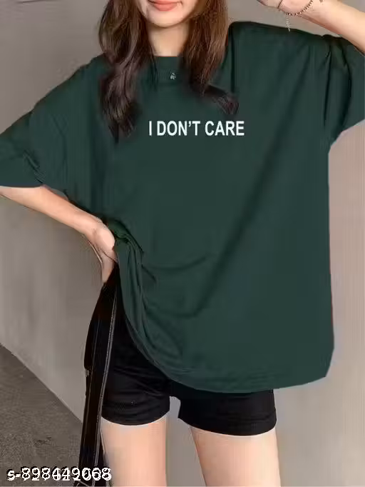 Stylish Printed Oversized Women's T-shirt brown oversize typography tshirt for girls womens