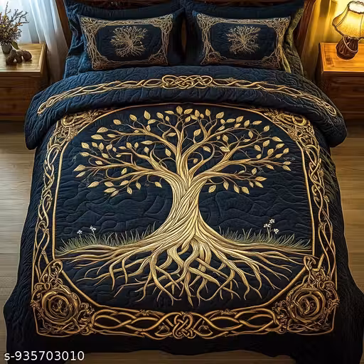 Stylish Double Bed 7D Bedsheet with Designer Print – 90x100 Inch Large Size