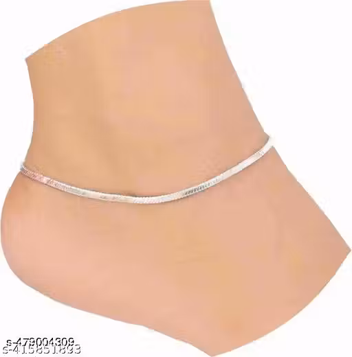 Silver Payal with Ghungroo for Women | 10 inches Length | Fancy Chain Design Painjan Anklet