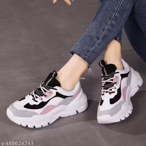 Multi Pink Casual Sneakers for Women | Trendy Platform Shoes