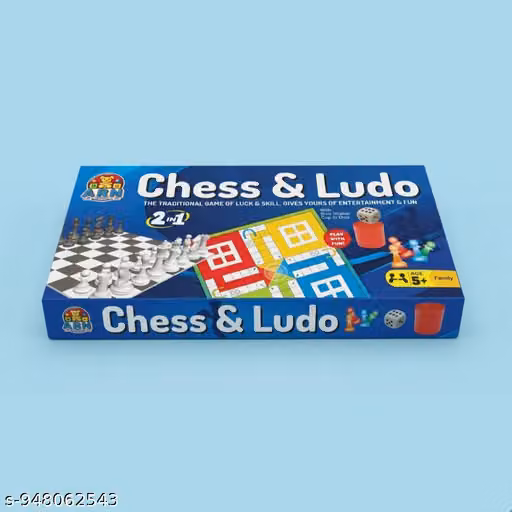 2 in 1 Chess & Ludo Board Game Set | Family Indoor Game Combo Pack