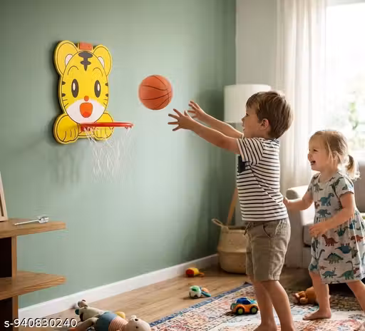 Kitty Basketball Set for Kids | Portable Hoop, Ball & Net Indoor Outdoor Game
