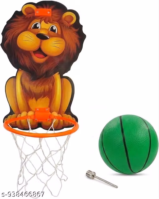 Lion Basketball Set for Kids | Portable Hanging Hoop Indoor Outdoor Game