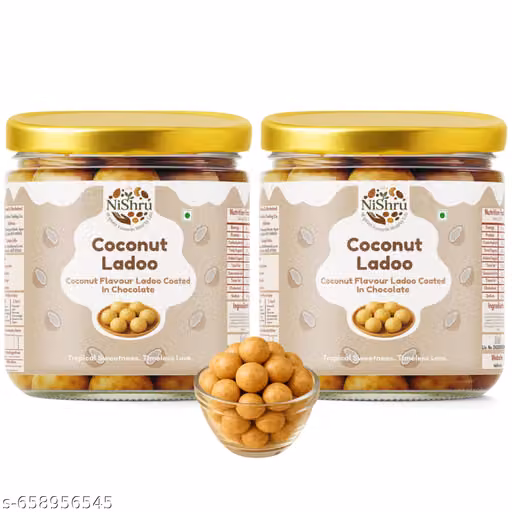 NiShru Coconut Ladoo2 x 150g (300g Total) – Premium Chocolate-Coated Coconut Balls | Rich Creamy Filling | Festive Sweet Snack