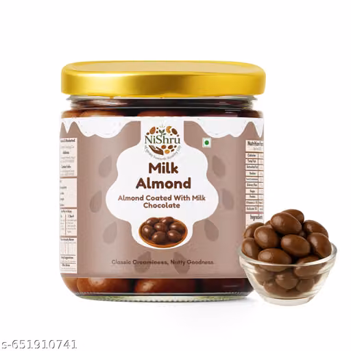 NISHRU Almond Milk Chocolate (100g) | Roasted Almonds Coated in Smooth Creamy Milk Chocolate | Crunchy & Rich Sweet Treat | Perfect for Gifting, Snacking & Dessert | Chocolate Nuts