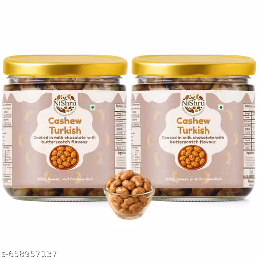 NiShru Cashew Turkish 2 x 150g (300g Total) – Chocolate-Coated Premium Roasted Cashews | Exotic Turkish Flavour | Gourmet Crunchy Nut Snack