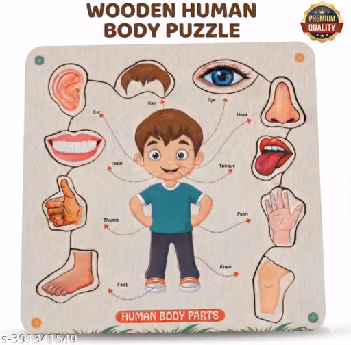 Human Body Parts Wooden Puzzle | Montessori Anatomy Learning Toy