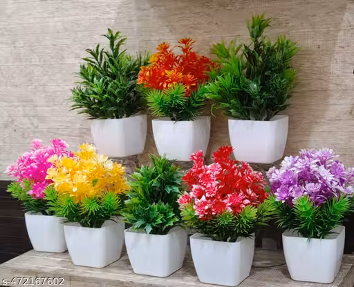 TRUE SHINE : artificial bonsai wild plants pack of - 8 size ( 15 cm )