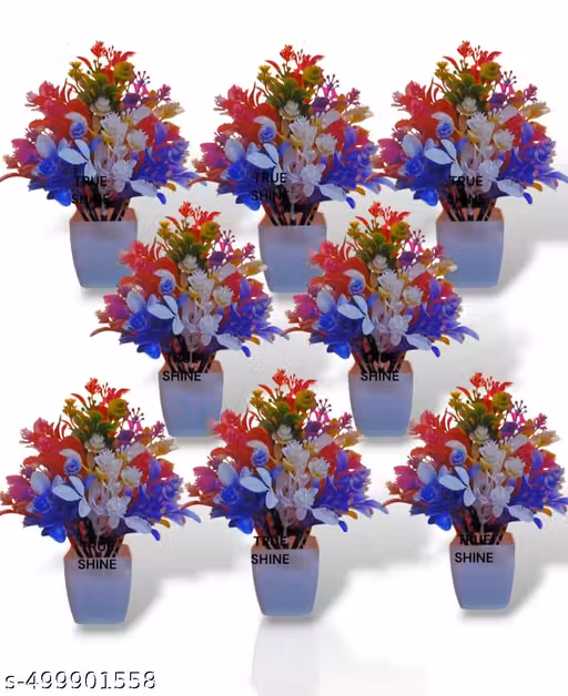 TRUE SHINE : artificial bonsai wild plants pack of - 8 size ( 17 cm )