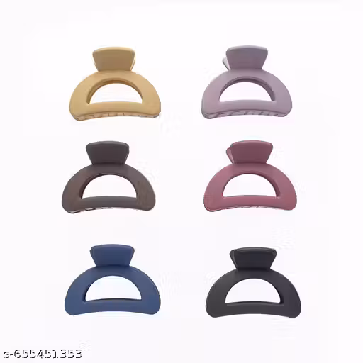 RASHA Hair Claw and Clips for Girls and women D shape clips - Pack of 6