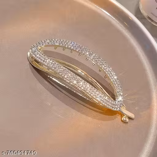RASHA Sparkling Dazzle 1 Pcs Women Rhinestone Decor Fashionable Hair Clip for Daily Decoration Banana clip