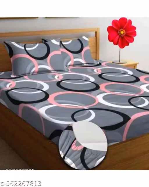 Poure Cotton Super Soft touch All around elastic Fitted Double Bedsheet with two pillow cover and Single Bedsheet with a pillow cover.