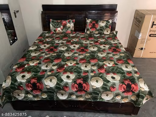 New trending Super Soft touch 7D print Double Flat Bedsheet with two pillow cover