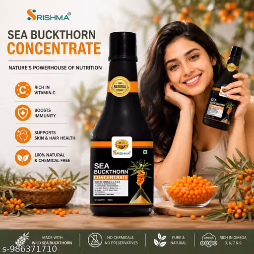 SRISHMA Sea Buckthorn Concentrate 500ml | Omega Rich Herbal Juice