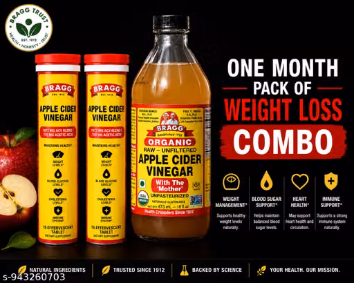 Bragg Apple Cider Vinegar Weight Loss Combo Pack | ACV & Effervescent Tablets