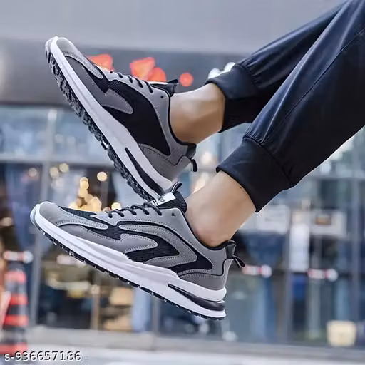 ShoesInn Men's Black Casual Sneakers | Lightweight Stylish Daily Wear Shoes for Men
