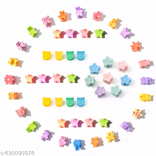 Freebies Mini Mix Clip Hair Clutcher | Small Claw Clip | Women Girls Hair Accessories | Strong Grip Hair Claw | Daily Use Combo Pack of 30