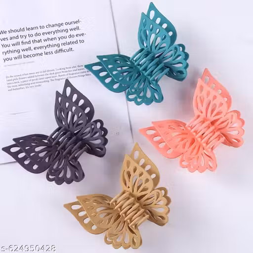 Butterfly Hair Clutcher Set of 2 | Large Matte Claw Clip | Strong Grip | Non-Slip Thick Hair Clip | Girls Women Stylish Daily Wear | Trendy Party Accessories