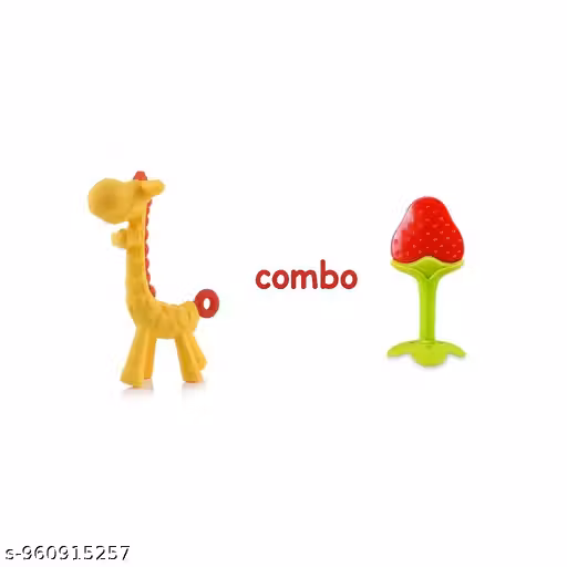 COMBO 2 Baby Teether Shape of Giraffe and fruit teether pack of 2