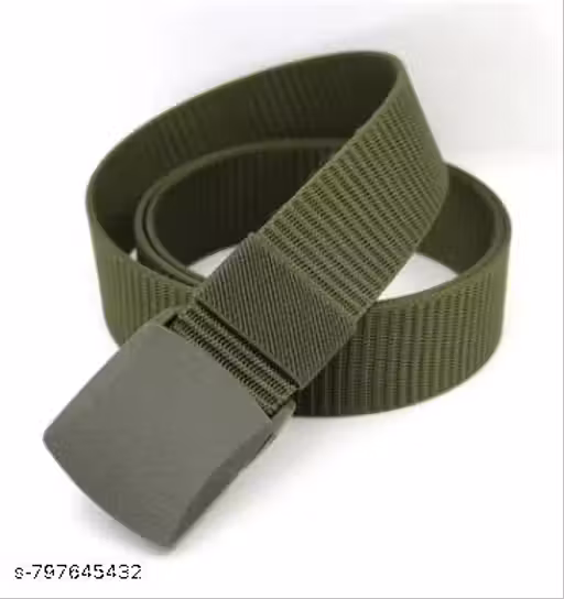 Men’s Green Nylon Auto Lock Buckle Belt (Waist Size 26 to 34)