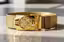 SPR FASHION HUB Men’s Nylon Cream Gold Auto Lock Buckle Belt (size 28 to 34)
