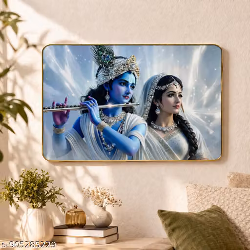 Radha Krishna Divine Wall Painting Frame | Premium Decorative Wall Art for Living Room, Bedroom & Office