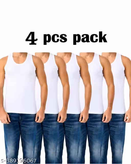 Best Quality Super Fine 100 Percent Soft Cotton Vests Pack of 4