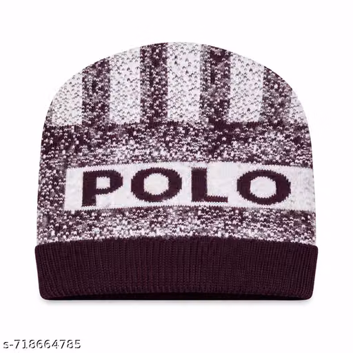 Winter Woolen Cap for Men & Women | POLO Style Knit Beanie | Warm, Soft & Stretchable Unisex Cap