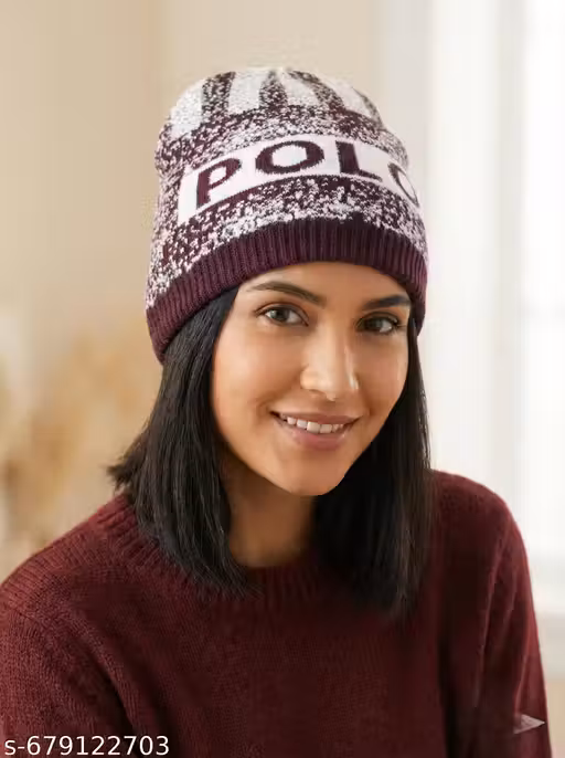 Premium Woolen Winter Beanie Cap for Men & Women | Warm Knit POLO Cap