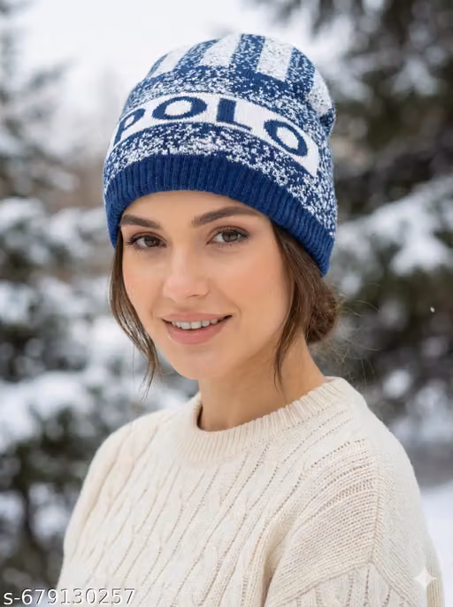 Premium Woolen Winter Beanie Cap for Men & Women | Warm Knit POLO Cap