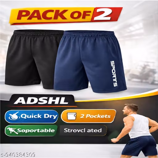 ADSHL ActiveFit Quick Dry Shorts – Pack of 2