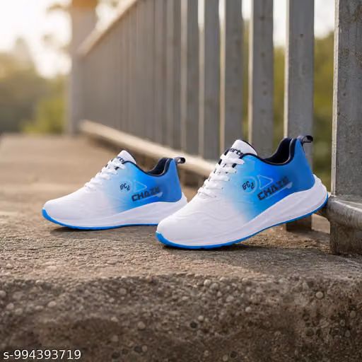 Men's White Sky Blue Sports Shoes | Lightweight Running Shoes for Men | Lace Up Mesh Walking Shoes | Casual Sneakers | Gym Training Shoes | Breathable Daily Use Shoes