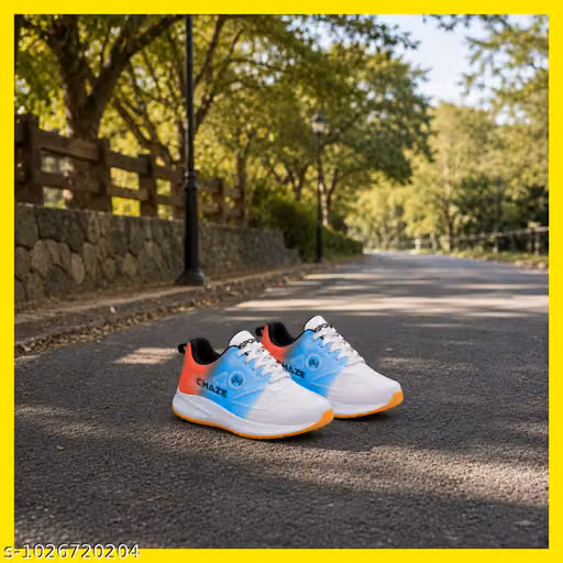 Men Training Shoes | White Orange Sports Running Shoes | Mesh Lace Up Walking Sneakers | Gym Jogging Outdoor Casual Shoes for Men